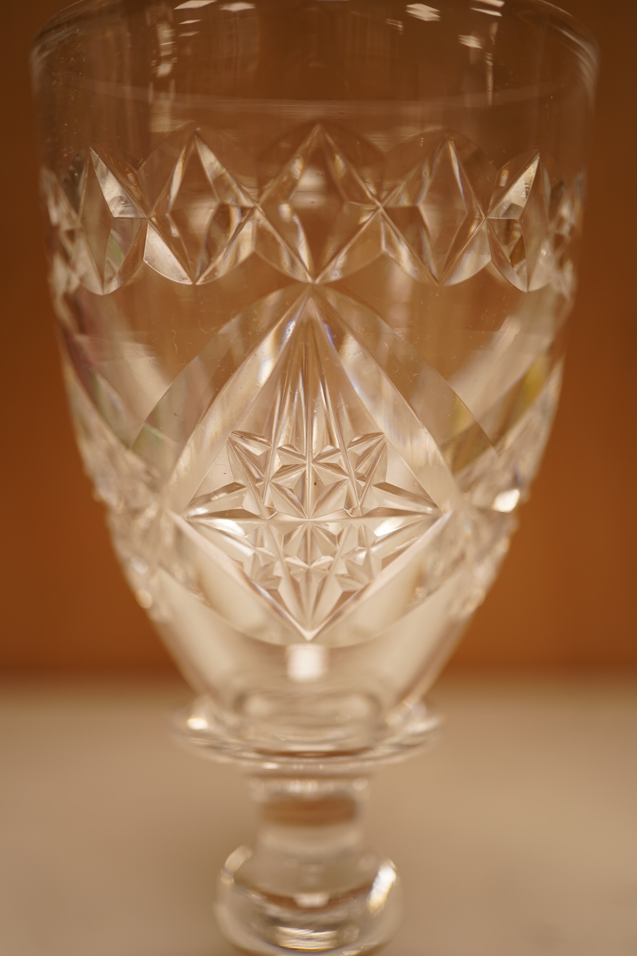 A collection of glassware to include Edinburgh crystal and Tudor, Worcester part tea set and two Hunting interest cups and saucers, largest glass 16cm high